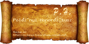 Polányi Honorátusz névjegykártya